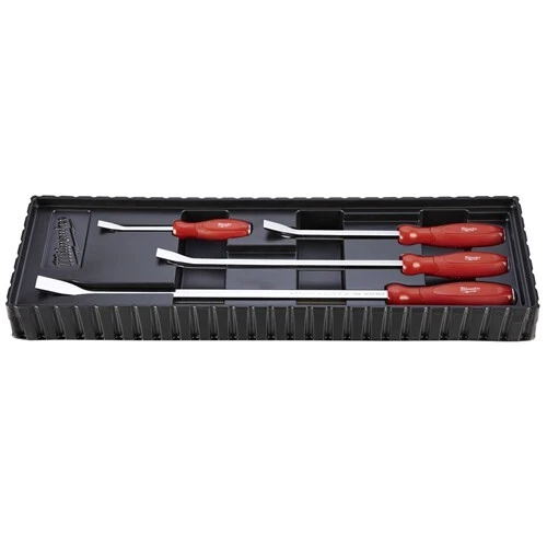 4-PC I-BEAM ALL-METAL CORE CHROME FINISH PRY BAR SET, (8, 12, 18, 24 IN.) New!