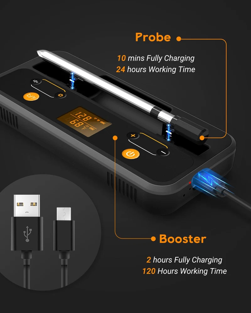 Meat Thermometer Digital Wireless - Wireless Meat Thermometer for Grilling and -