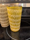 Vintage 4 - 1950s Rubber Spaghetti String Glass Bar Cups Small Juice Size — photo 7