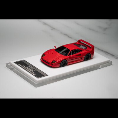 Rare SCM 1:64 Ferrari Classic F40 Diecast Car Model Rossa Corsa / Black Wheel