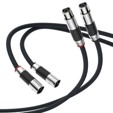 Tertullus 1 Pair 3 Pin HiFi Interconnect Cable XLR-m (Male) to XLR - F (Femal...