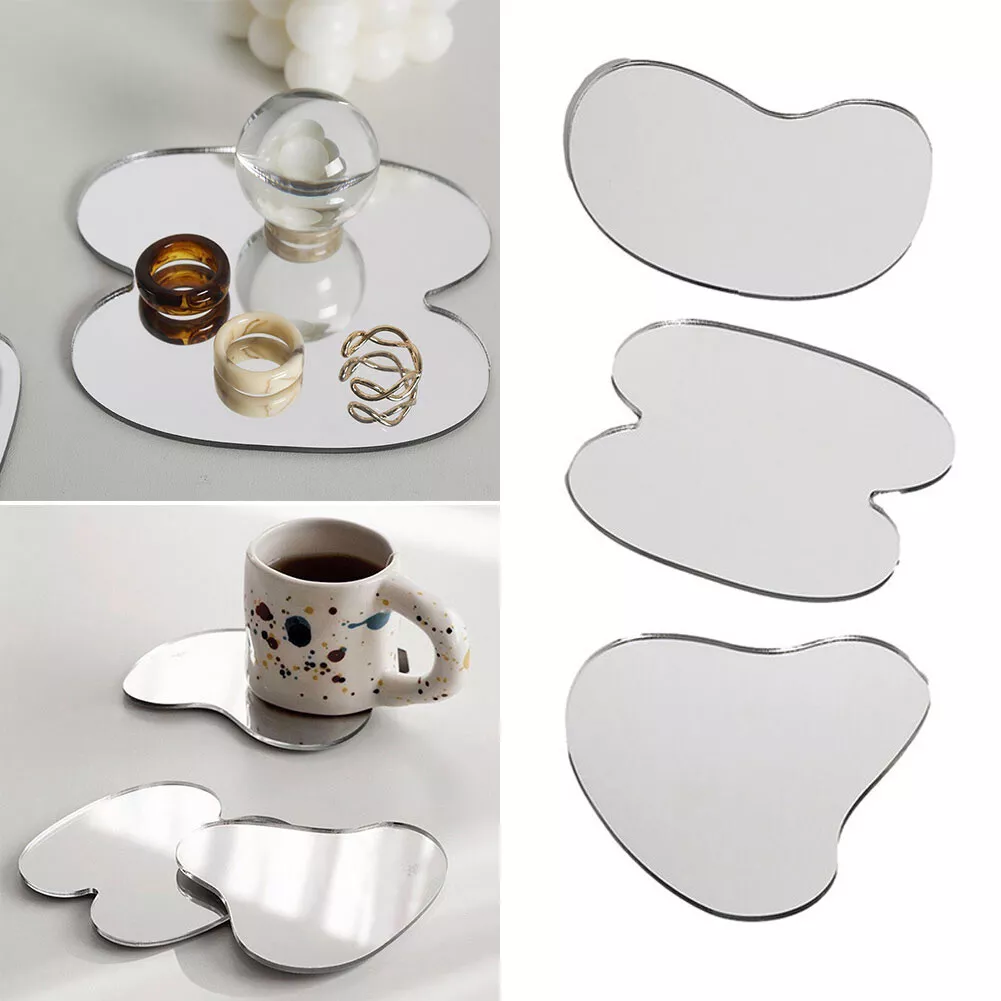 Irregular Acrylic Coasters Clear Mirror Coasters Simple Table Mat