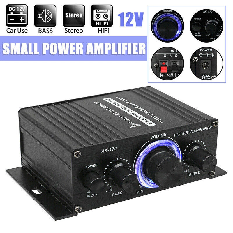 12V 400W Aluminium HiFi Audio Verstärker Auto Stereo Mini Power Amplifier 2 YF - Bild 2 von 4