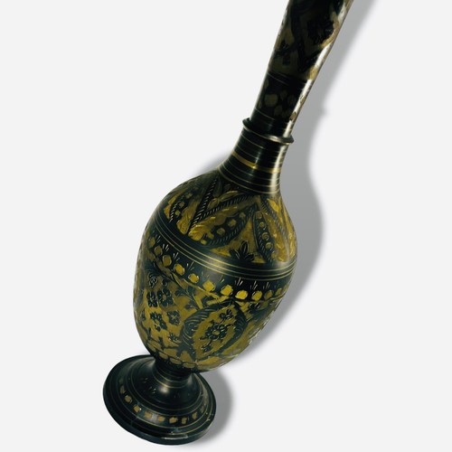 Vintage 20 Inch Ornate Indian Brass Vase. - Picture 6 of 11