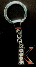 Rhinestone Studded Small Alphabet Initial K Letter Keychain Key Bag Charm 100