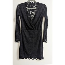 H M Black Lace Dress Size S