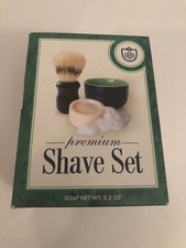 Van Der Hagen traditional SHAVE SET 2.5oz Soap ceramic bowl Boar Shaving Brush