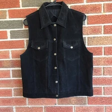 agapo Black leather vest Women’s size large