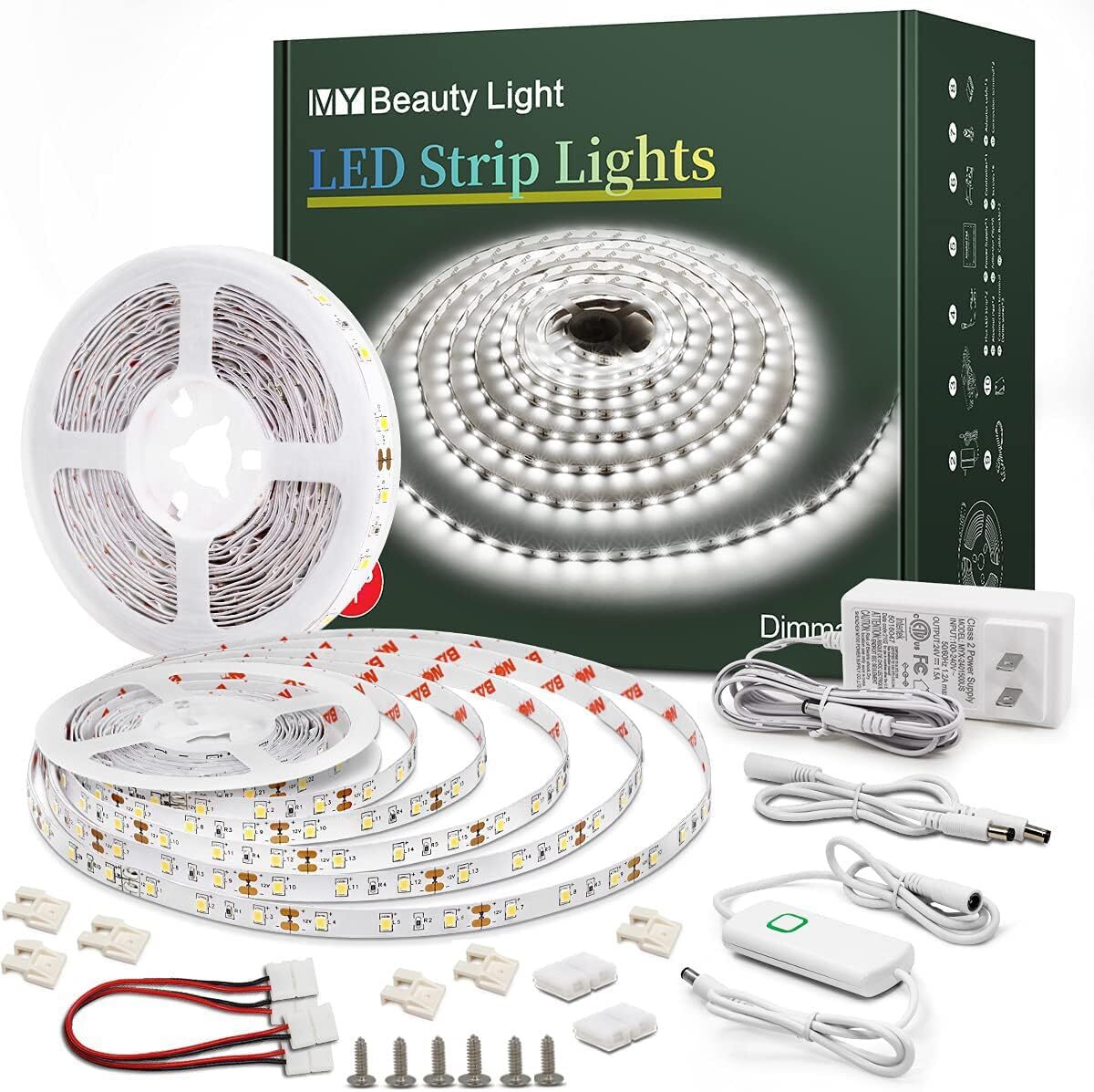 Led Strip Lights 50.5ft White Dimmable Light Flexible 50.5FT,-image
