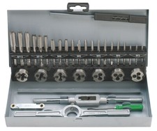 32 PC HSS TAP AND DIE SET METRIC WRENCH CUTS BOLTS M3-M12 FERVI M032