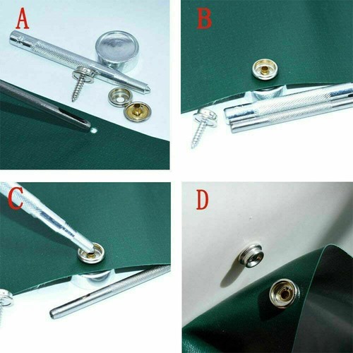 Heavy Duty Snap Fasteners Press Studs Kit +Poppers Leather Button Tool 62PCS - Picture 4 of 9