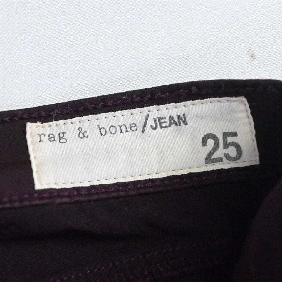 Rag + Bone 25 Legging Super Skinny Dark Red Mulberry Brushed Knit Jeans - Image 3 of 4