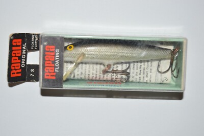 old rapala f-7 s f07 silver balsa lure 2 3/4'' 1/8oz minnow wobbler Finland
