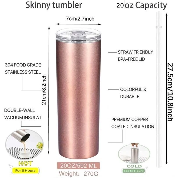 Tumbler Set stainless Steel Skinny Double Wall Slim Insulated Travel Tumbler Tumbler Set stainless Steel Skinny Double Wall Slim Insulated Travel Tumbler