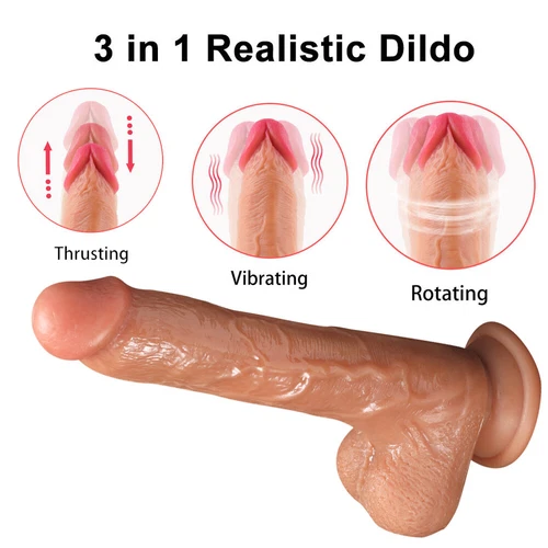 XL Telescopic Realistic Thrusting Dildo Vibrator G-spot Anal Sex Toys for Women - Picture 9 of 52