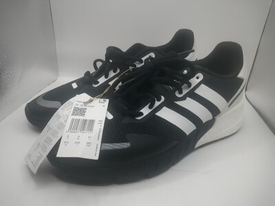 Adidas ZX 1K Boost Herren UK Größe 8 klassisch schwarz weiß Turnschuhe Modell Nr. FX6515