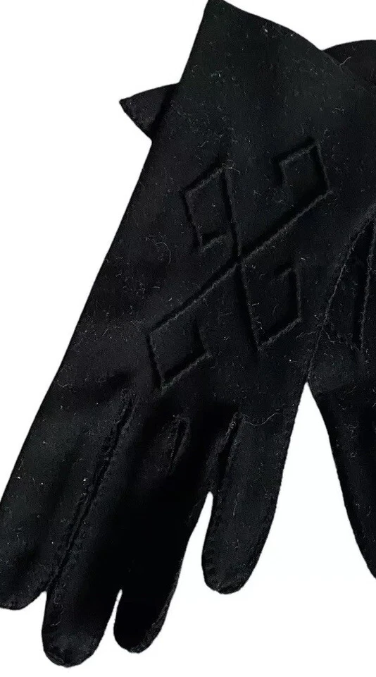 Guantes Elvette Dawnelle vintage para mujer 6 1/2 algodón EE. UU. negros años 50 Foto 4 de 4