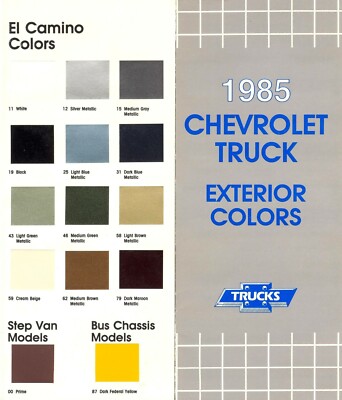 1985 Chevrolet Pickup Truck Blazer El Camino S-10 Factory Paint Chip ...
