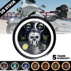 5.75 Inch Skull LED Headlight for Honda Shadow VT 600 700 750 1100 VTX 1300 1800