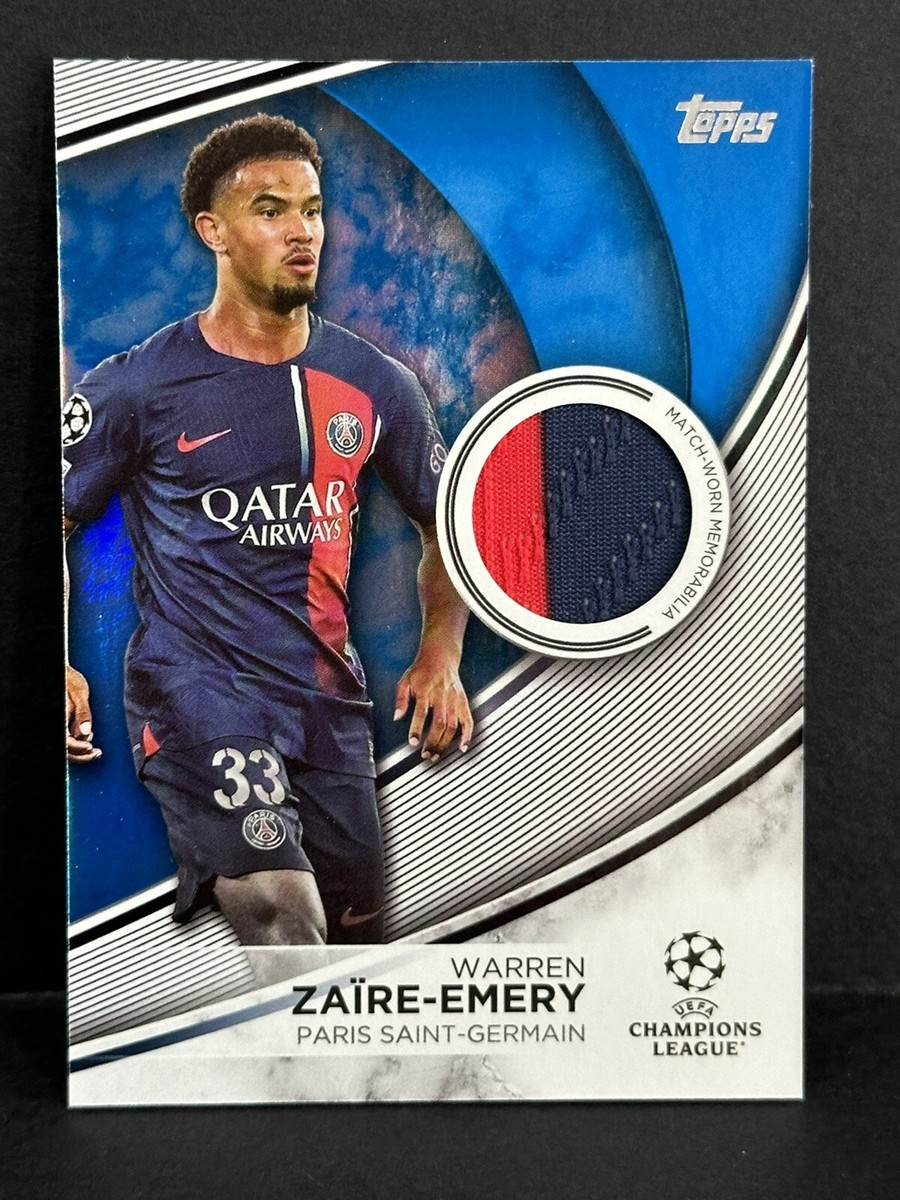 Carte Topps Chrome PSG 2023 Zaire-Emery Superfractor 1/1 Autographiée - Near Mint, Collection