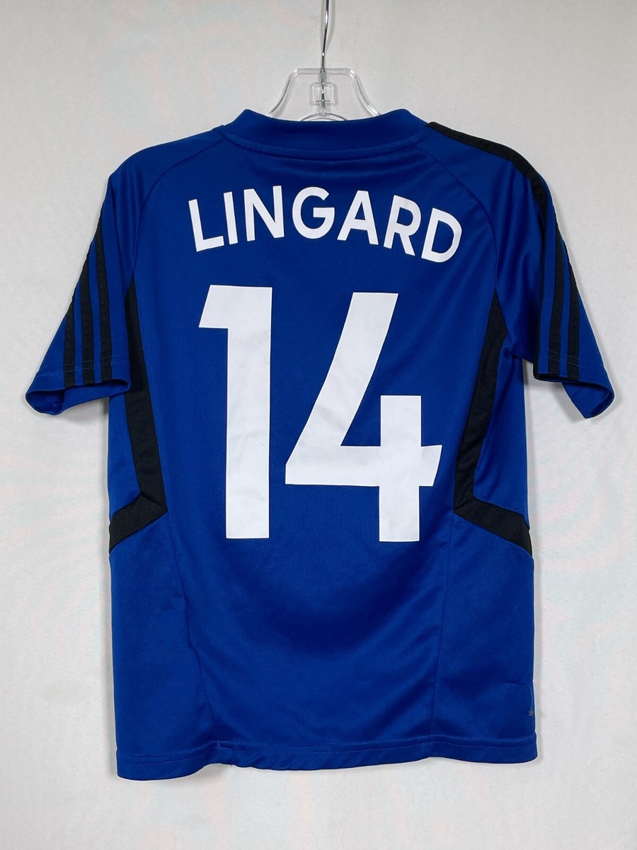 Jesse Lingard #14 Manchester United adidas Climacool Blue Away