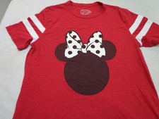 DISNEY Minnie Mouse Big Bow Heather Red T Shirt Size Medium