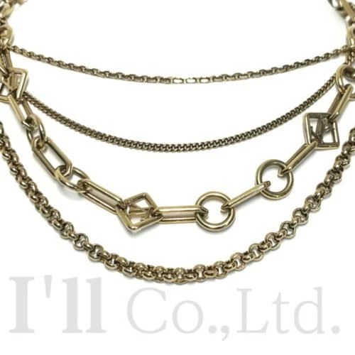 LOUIS VUITTON（LV） AUTENTICA COLLANA LOUIS VUITTON COLLIER CHAINE VEGAS M65354 ORO GP TOTAL L 47 CM F S