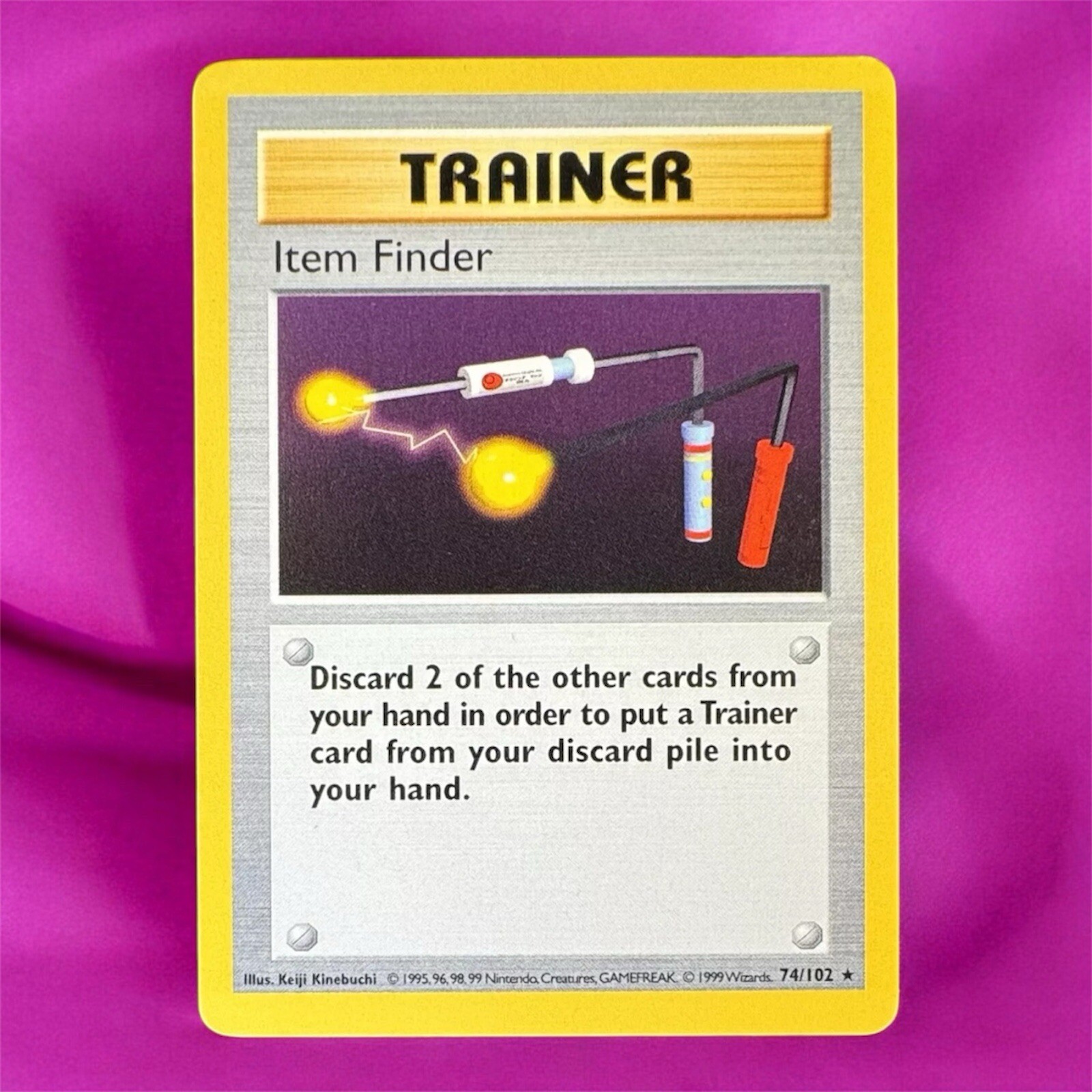 Item Finder 74/102 MP RARE SHADOWLESS Base Set Trainer Pokemon Card 1999 TCG