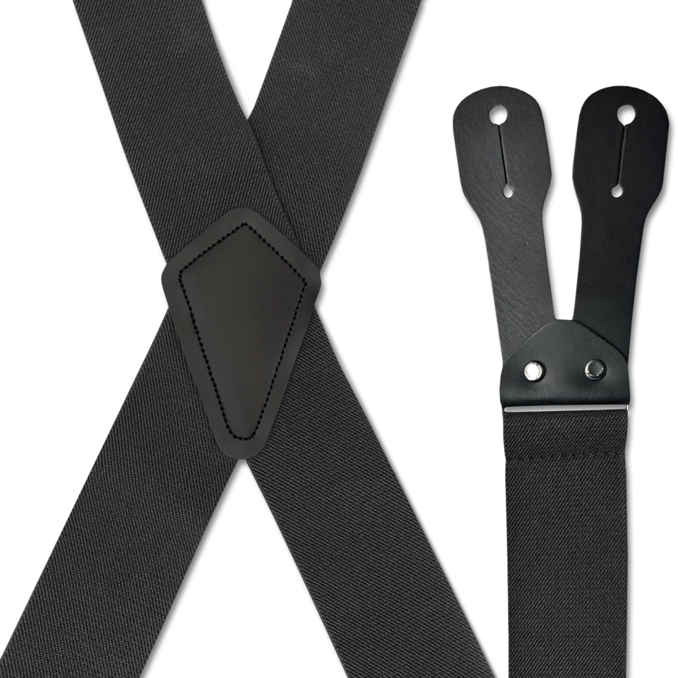 Men's Suspenders - Wide Black, Heavy Duty Industrial Strength, Made in Wisconsin - Image 4 of 4