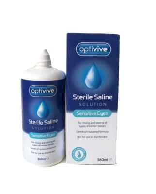 Optivive Sterile Saline Solution Sensitive Eye Rising & Storing Contact Lenses