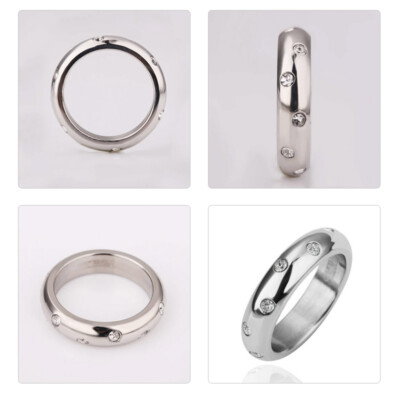 18K White Gold Plated Classic Elements Crystal Wedding Engagement Band Ring Gift