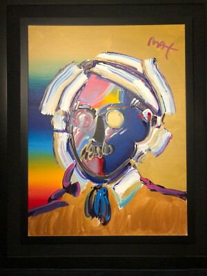 Peter Max Original Andy w/ Mustache Ver. VIII #10 Acrylic on Canvas 48x36'' 2002