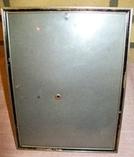 Bilderrahmen Messing schwarzer R.Gew&ouml;lbtes Glas sehr Alt zum Stellen u.Aufh&auml;ngen
