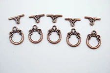 Vine Scroll Swirl Toggle Clasp Antique Copper Tone