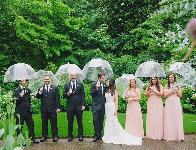 Clear Bubble Umbrella Black handle 10 PACK BUNDLE
