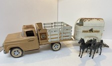 Vintage 1959 Tonka Farms Horse Transport Truck Trailer  2 Horses PAT PEND