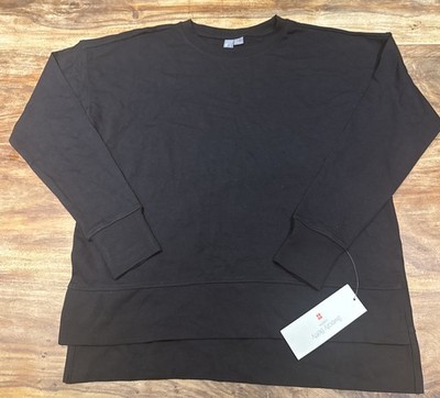 Sweaty Betty After Class Damen Longline Sweatshirt In Schwarz Gr. XL