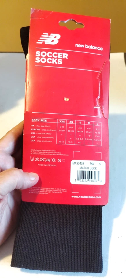 NUEVO Calcetines de Fútbol New Balance Unisex Negros Nuevos con Etiquetas Talla S Foto 4 de 4