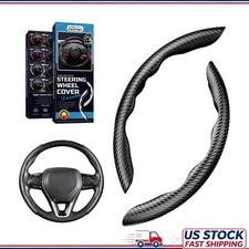 Carbon Fiber Steering Wheel Cover Anti-slip Durable Universal Men Color Black