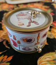 VTG 1994 HTF Food Theme Koji Murai Sankyo Round Childrens Music Box with Drawer 