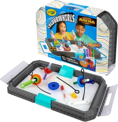 Spin Art Battle Arena Set 4 Spinning Tops Kids Game Ages 6+ DIY Toy Birthday