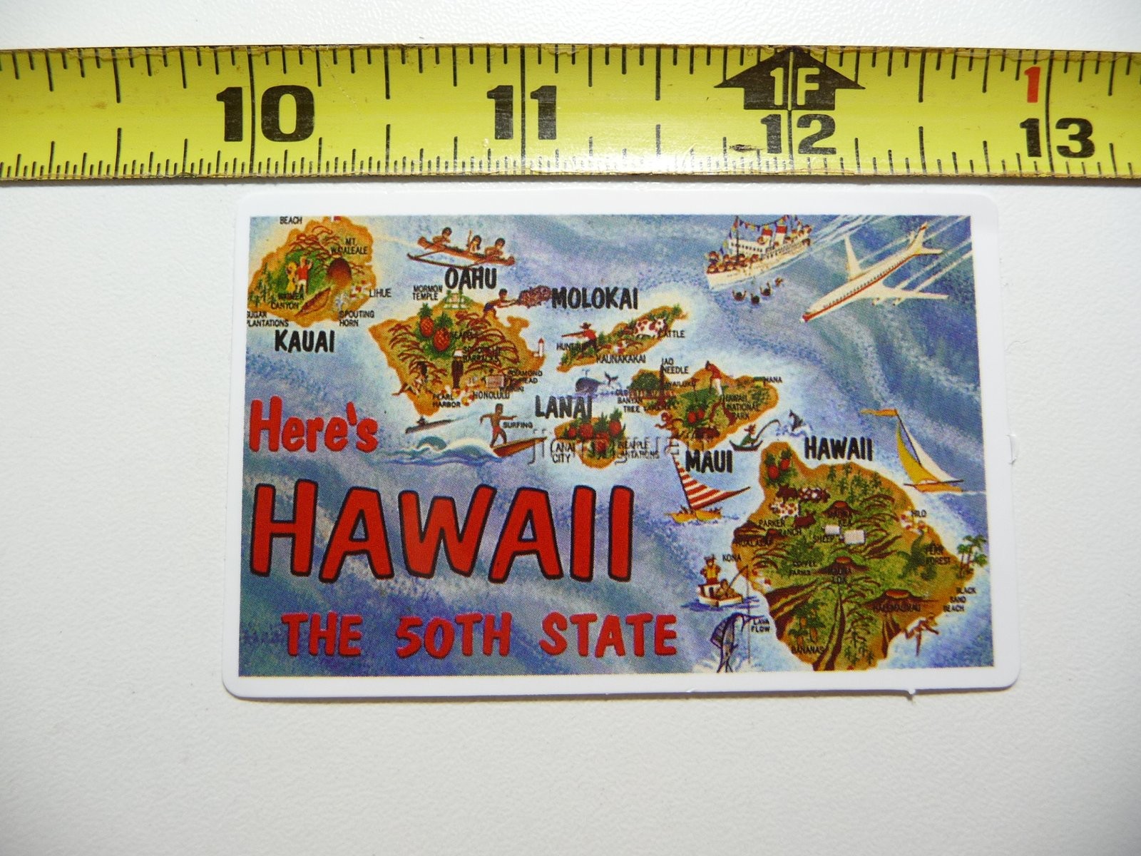 Retro Hawaii 50th State Paradise Decal Sticker Vintage Design