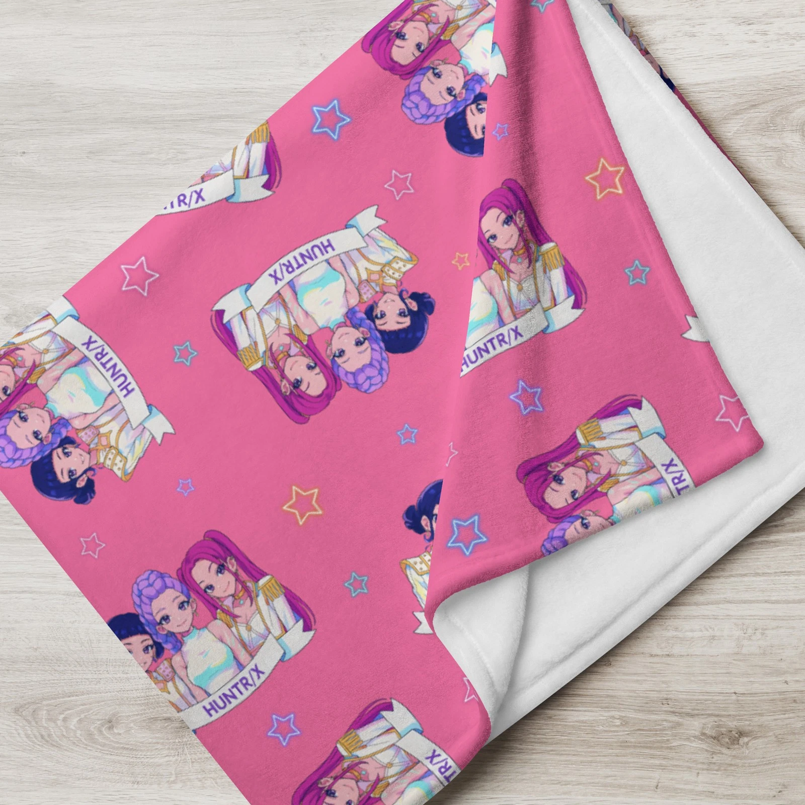 Kpop Demon Hunters Pink Throw Blanket