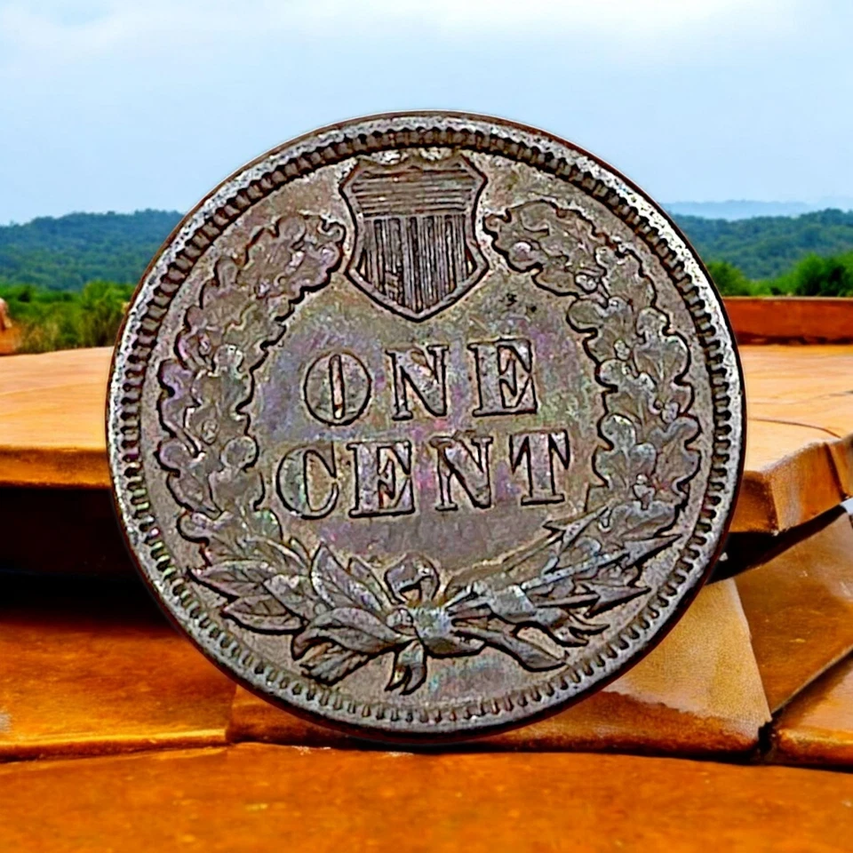 1892 Indian Head Cent – Rainbow Toned Copper Penny – Vibrant Color! - Image 4 of 4