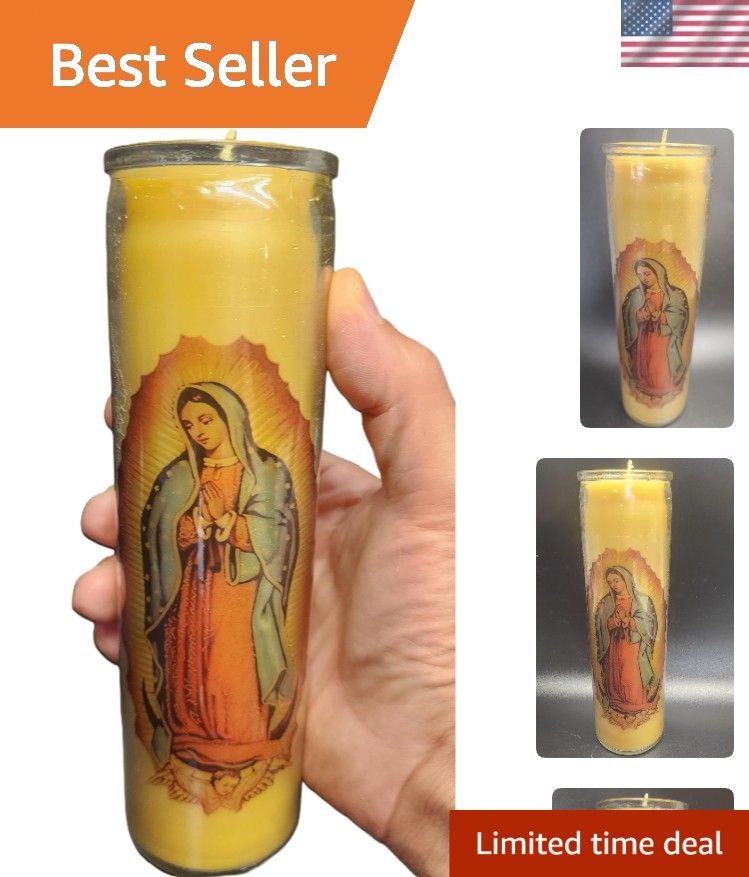 Beeswax Prayer Candle Our Lady Guadalupe Religious Vigil Can
