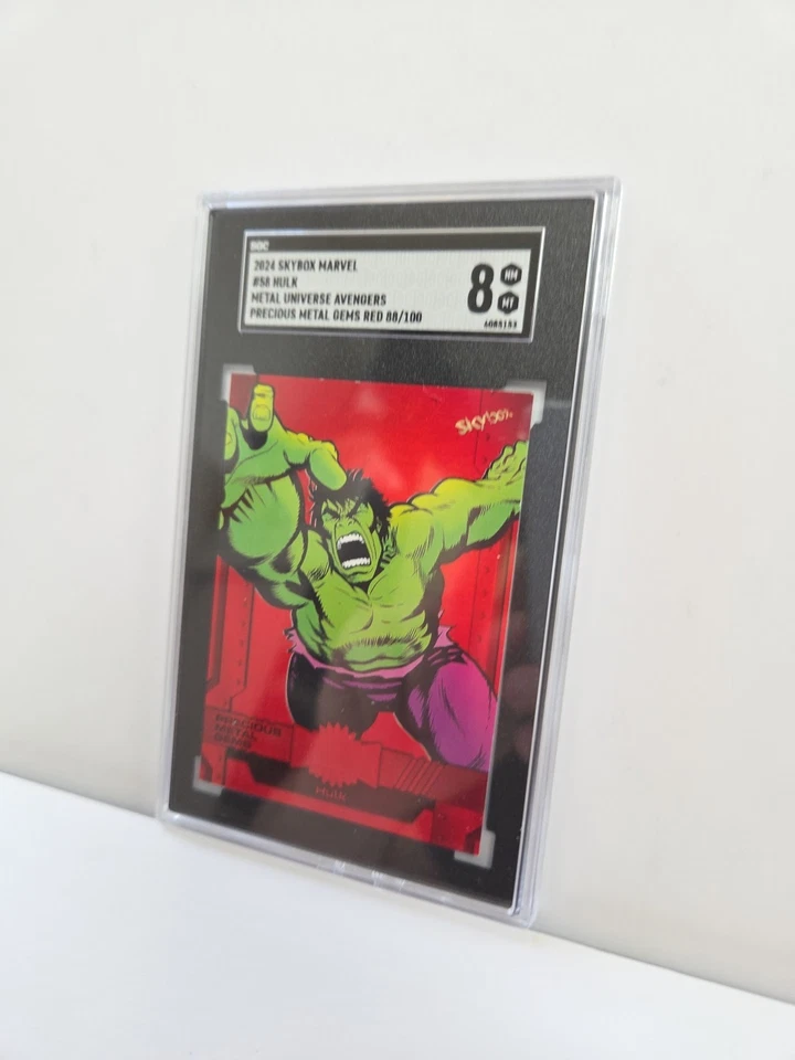 2024 SKYBOX MARVEL METAL UNIVERSE HULK #58 PRECIOUS METAL RED GEMS 88/100 SGC 8 - Image 2 of 4