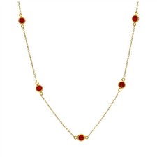 Gold Plated Sterling Silver Garnet CZ Birthstone Necklace