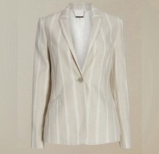 Ted Baker Samika Striped Casual Linen Blazer, Women  s Size 2 Workwear