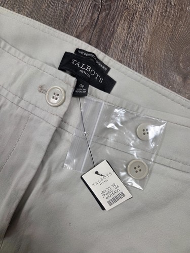 Talbots NWT Perfect Skimmer 4P Cropped Stretch Pants Khaki Beige - Picture 3 of 5