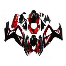 Black Red ABS Injection Fairing Kit for Suzuki GSXR600 GSXR750 2006 2007
